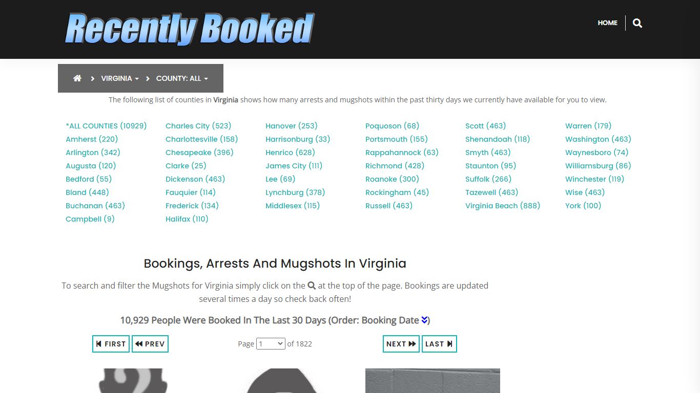 Bookings, Arrests and Mugshots in Virginia Beach County, Virginia